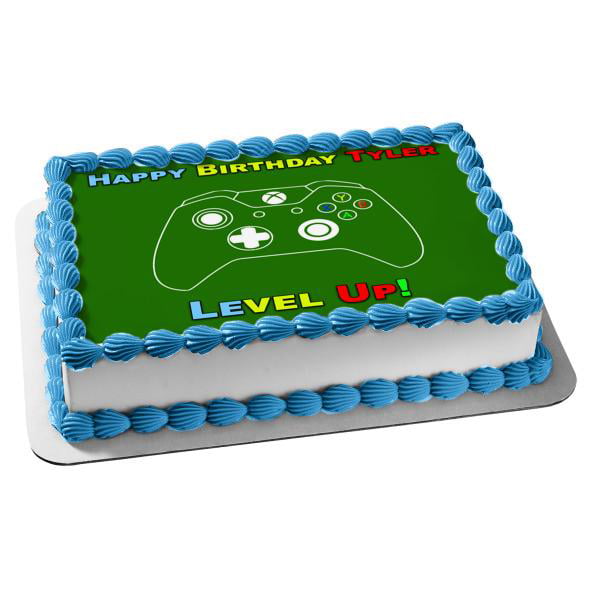 Personalised Custom Cake Topper Party Birthday cake Name sign  Xbox PS4 Gamer